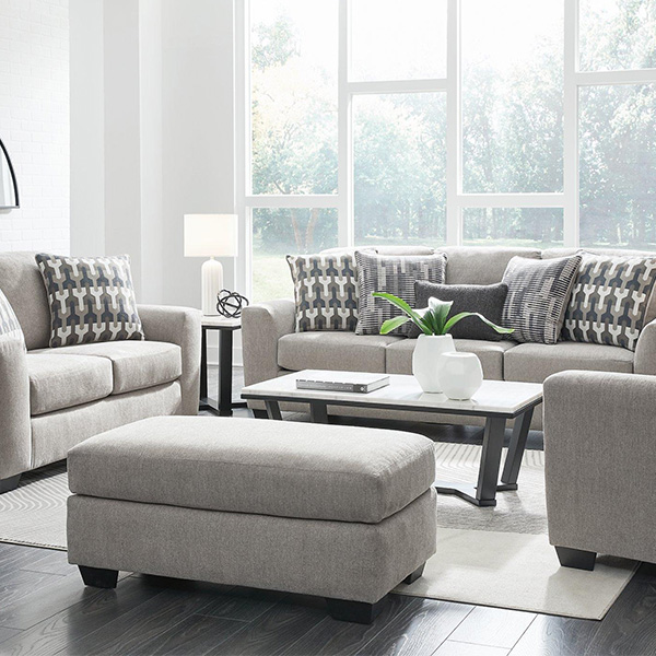 Beautiful living room set in light grey color